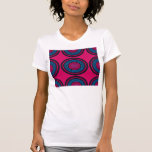 Cercles bleus et roses contemporains t-shirt