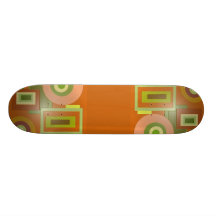 Cercles et carrés jaunes skateboards customisés