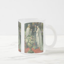 Cérémonie de mariage vintage d'église ; Jeunes mar Tasse