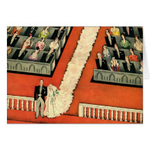 Cérémonie de mariage vintage, nouveaux mariés de m cartes