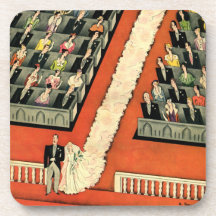 Cérémonie de mariage vintage, nouveaux mariés de m dessous-de-verre