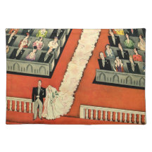 Cérémonie de mariage vintage, nouveaux mariés de m sets de table