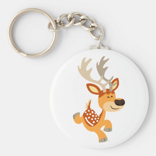 Cerfs communs affrichés sautants Keychain de bande Porte-clé