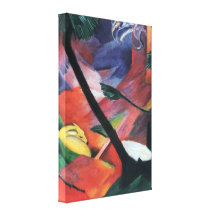 Cerfs communs dans la forêt II par Franz Marc ; Re Impression Sur Toile