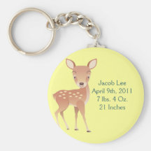 Cerfs communs de bébé de Keychain de faire-part de Porte-clefs