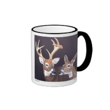 Cerfs communs de mâle et de daine mugs