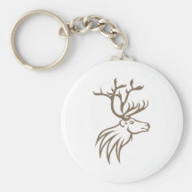 Cerfs communs de sourire de caribou porte-clef