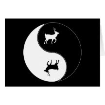Cerfs communs de Yin Yang Cartes De Vœux