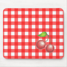 Cerise rouge Mousepad de guingan Tapis De Souris