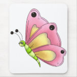 Cerises de pays · Papillon rose Tapis De Souris