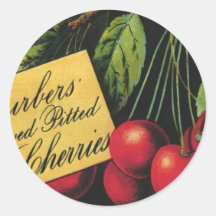 Cerises de Thurber, art vintage d'étiquette de cai Autocollants