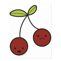 Cerises de Yin Yang Carte Postale