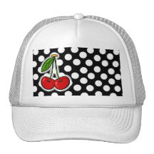 Cerises ; Grand point de polka Casquettes