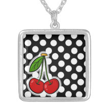 Cerises ; Grand point de polka Bijouterie Personnalisée