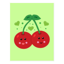 Cerises mignonnes cartes postales