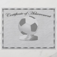 Certificat argenté du football de l'accomplissemen prospectus