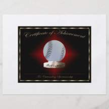 Certificat de base-ball de l'accomplissement prospectus en couleur