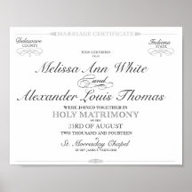 Certificat de mariage affiches