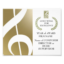Certificat de récompense d'or impression photo