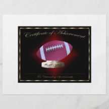 Certificat du football de l'accomplissement tract customisé