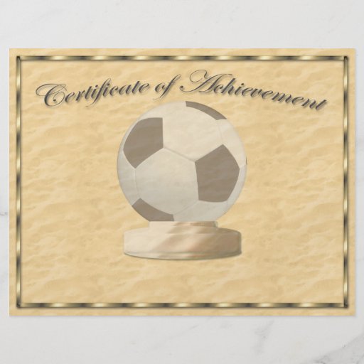 Certificat du football de l'accomplissement prospectus en couleur