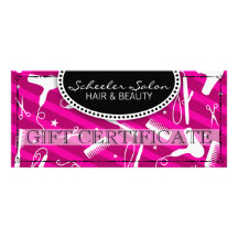 Certificat-prime violet de cheveux et de beauté motif pour double carte