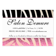 Certificats à la mode de vente de salon de zèbre e modèle de carte de visite