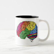 Cerveau d'arc-en-ciel mugs