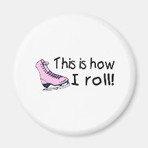 C'est comment je roule (le patin de glace rose) aimant
