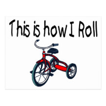 C'est comment je roule (le tricycle rouge) cartes postales