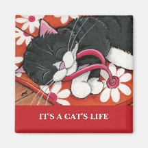 C'est l'aimant d'art de chat de la vie | Personali