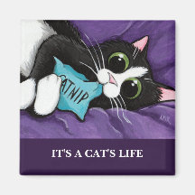C'est l'aimant d'art de chat de la vie | Personali