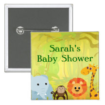 C'est un baby shower de jungle badges avec agrafe