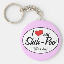 C'est un chien ! J'aime mon Shih-Poo Porte-clé