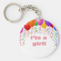 C'est une fille !  Faire-part de bébé Porte-clé