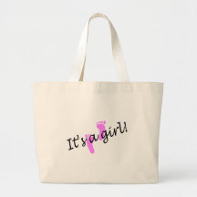 C'est une fille (les pieds roses) sac en toile