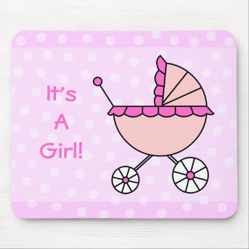 C'est une fille ! Voiture d'enfant rose Tapis De Souris