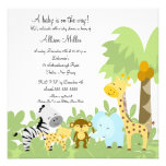 C'est une invitation de baby shower d'Animails de 