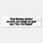 Cet autocollant d'Obama pourrait aussi bien indiqu Adhésifs Pour Voiture