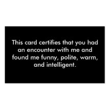 Cette carte certifie que vous avez eu une rencontr carte de visite