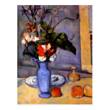 Cezanne peignant toujours la vie avec l'art bleu d cartes postales