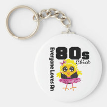 Chacun aime un poussin 80s porte-clés