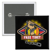Chaînes libres du Thibet Badges Avec Agrafe