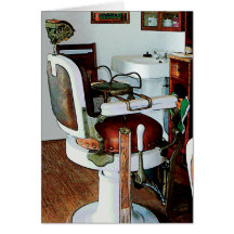 Chaise de coiffeur carte de vœux