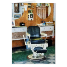 Chaise du salon de coiffure un carte de vœux