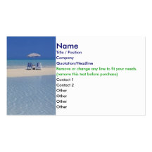 Chaises de plage sur le modèle 1 de carte de visit