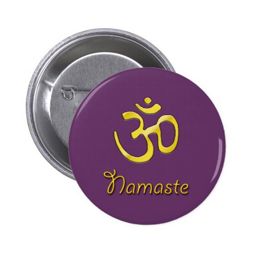 Chakra pourpre de couronne de bouton de Namaste OM Badge Avec Épingle