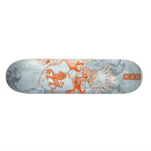 Chambre de chevalier orange skateboards personnalisables
