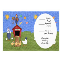 Chambre de poule invitations personnalisées