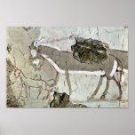 Chambre grave d'une scène inconnue, âne, affiches